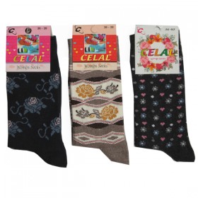 Celal Desenli Likralı 6 Adet Bayan Soket Çorap